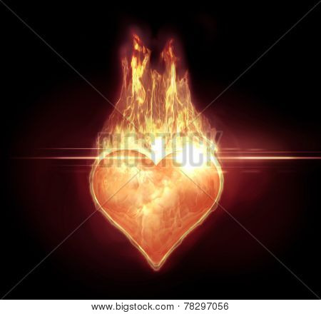 Heart On Fire With A Flare