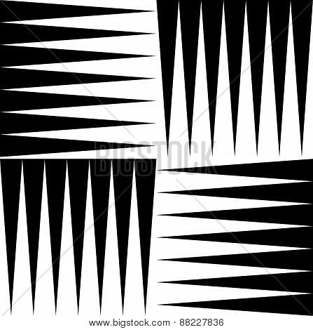 Black And White Pattern Of Edgy, Pointed Shapes. Repeatable Background Of Triangle Shapes. (seamless