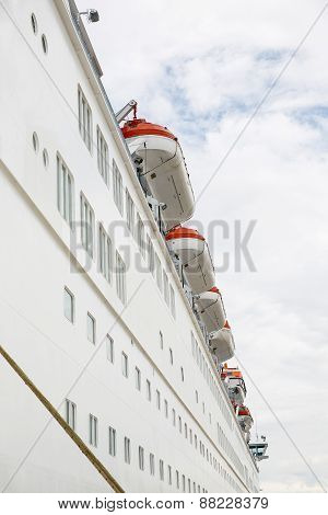 Big Cruise Ship Docked In Port