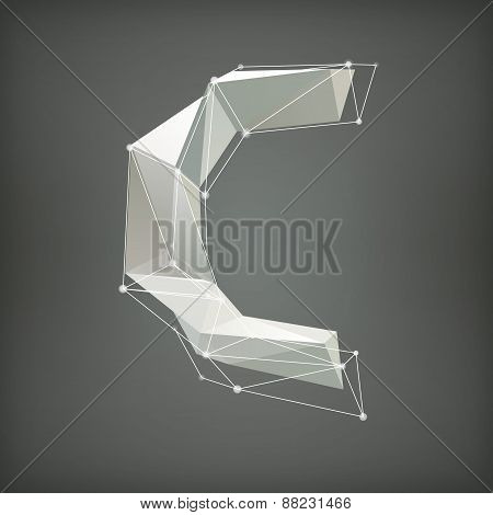 Low poly alphabet. Vector illustration. letter