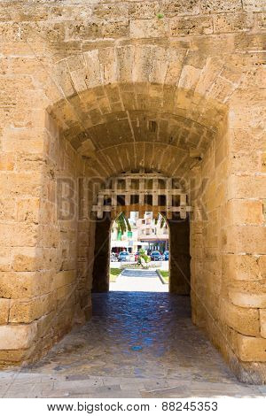 Alcudia Old Town in Majorca Porta des Moll Mallorca Balearic island of Spain