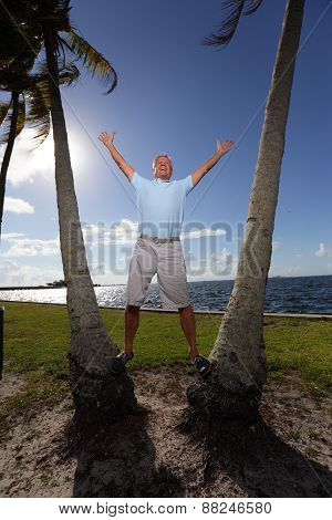 Happy senior in the park
