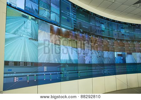 Central Control Panel An Automobile Tunnel