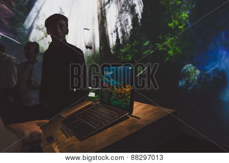 People Visiting Asus Installation At Fuorisalone During Milan Design Week 2015
