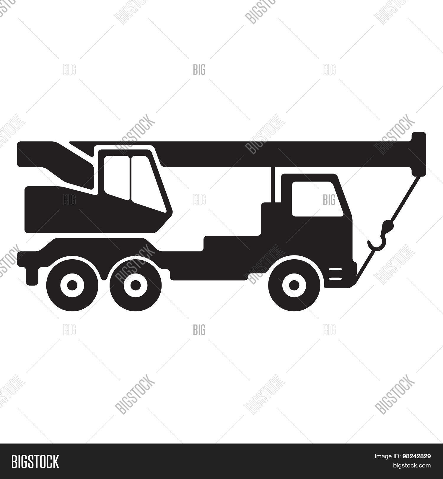 Truck Crane. Black Vector & Photo (Free Trial) Bigstock