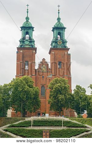 Towers Of The Basilica Archdiocese In Gniezno