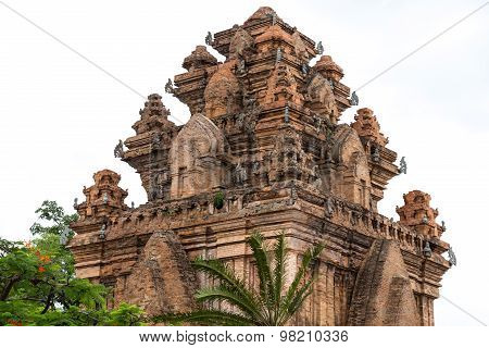 Top of the largest Po Nagar tower in Nha Trang, Vietnam