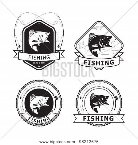 Fishing Bass Label, vector