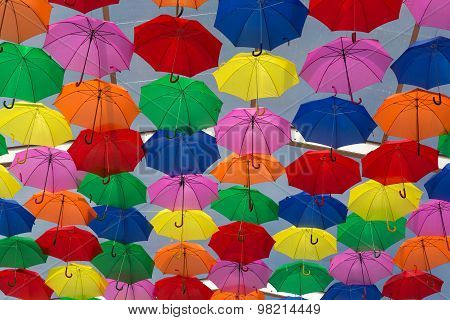 Agueda, Portugal - July 4, 2015 - Umbrellas at the Agitagueda Music Festival