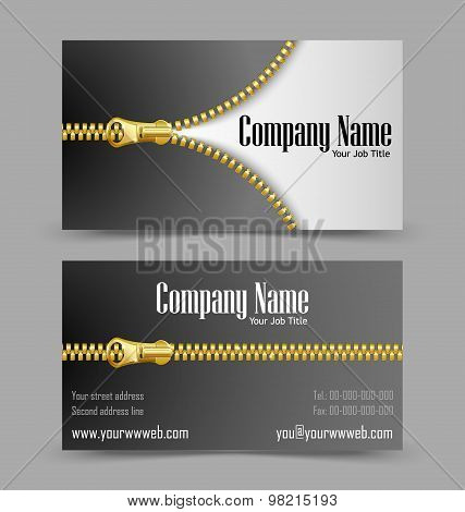 Zipper Theme Business Card