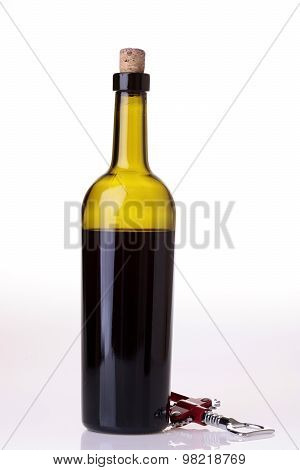 Wine Bottle And Corkscrew