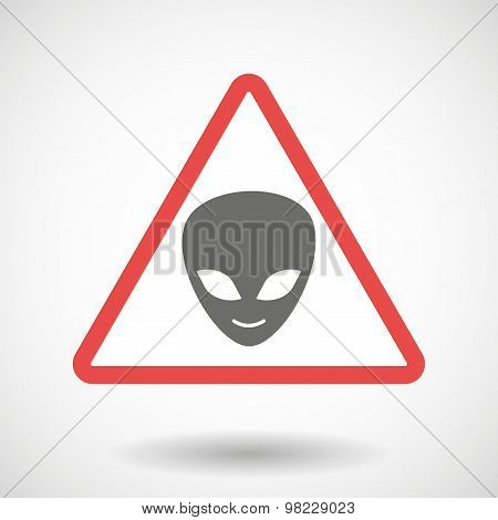 Warning Signal With An Alien Face