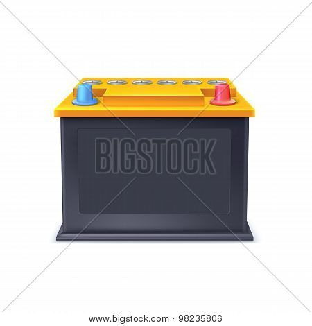 Battery car on white background