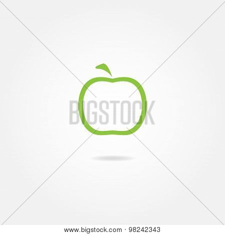 Green apple icon. Vector illustration.