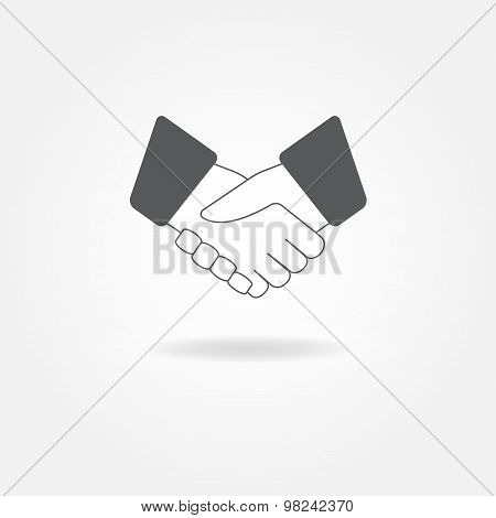 Handshake icon or sign. Vector illustration.