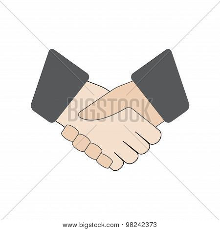 Handshake icon or sign. Vector illustration.