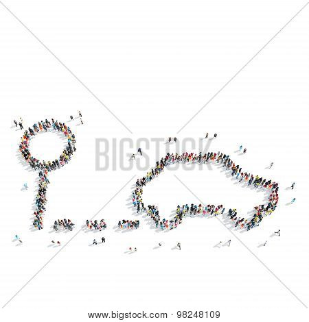 group  people  shape  car