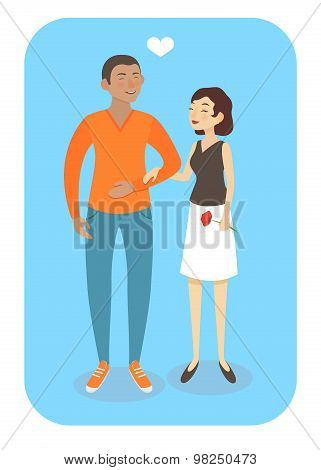 Vector Cartoon Couple In Love
