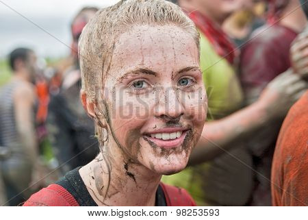 Attractive girl in extrime racing
