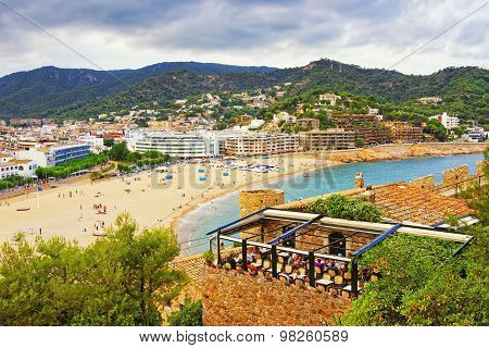 Quay Of Tossa De Mar At Stormy Weather