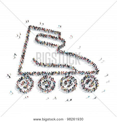 people  shape  roller skates sports