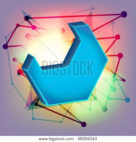 3d vector hexagon
