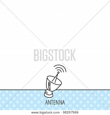 Antenna icon. Sputnik satellite sign.