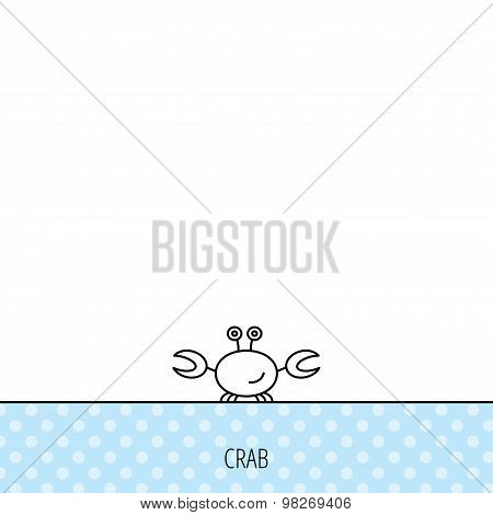 Crab icon. Cancer shellfish sign.