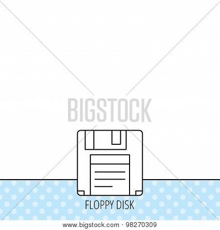 Floppy disk icon. Retro data storage sign.