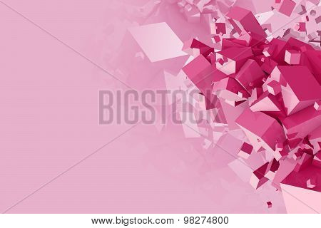 Pink Cubes Abstract Background
