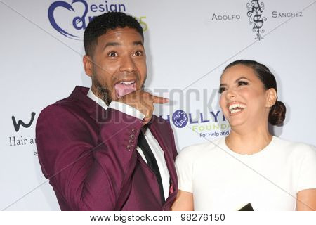 LOS ANGELES - AUG 8:  Jussie Smollett, Eva Longoria at the 17th Annual HollyRod Designcare Gala at the The Lot on August 8, 2015 in West Hollywood, CA