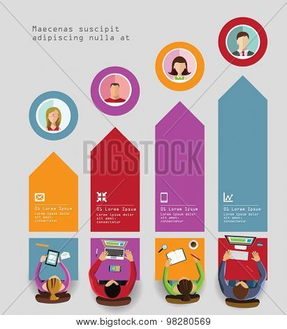 Infographics Element -  Top View on Chart with People. Vector illustration.