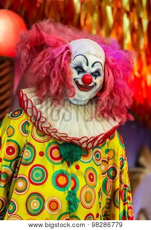 Evil Spooky Clown Smiling.
