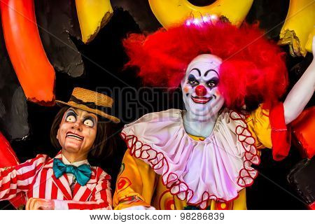 Evil Spooky Clown Smiling.