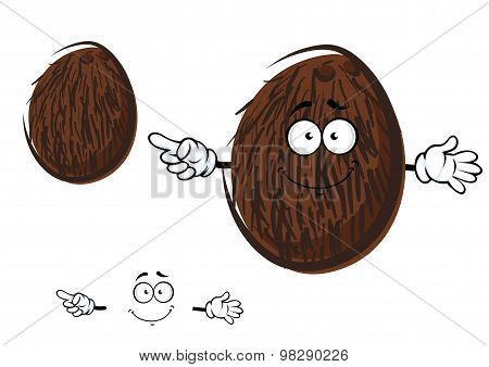 Cartoon cheerful coconut fruit character