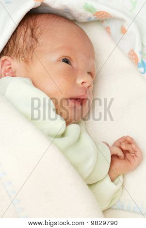 Porträtt av en nyfödd Baby