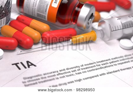 Diagnosis - TIA. Medical Concept. 3D Render.