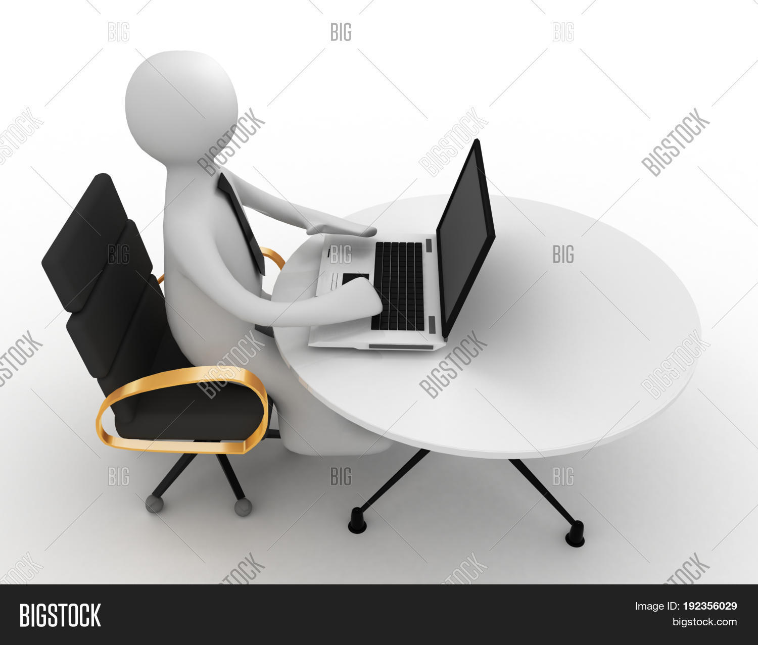 3d Man Using A Computer 3D Man Laptop . 3D Image & Photo (Free Trial) | Bigstock