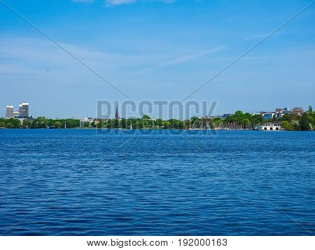 Aussenalster (outer Alster Lake) In Hamburg Hdr