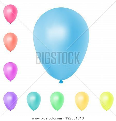 Realistic multi-colored balloons on a white background. Vector illustration