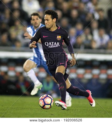 BARCELONA, SPAIN - APRIL, 29: Neymar Da Silva of FC Barcelona during a Spanish League match against RCD Espanyol at the RCDE Stadium on April 29 2017, in Barcelona Spain