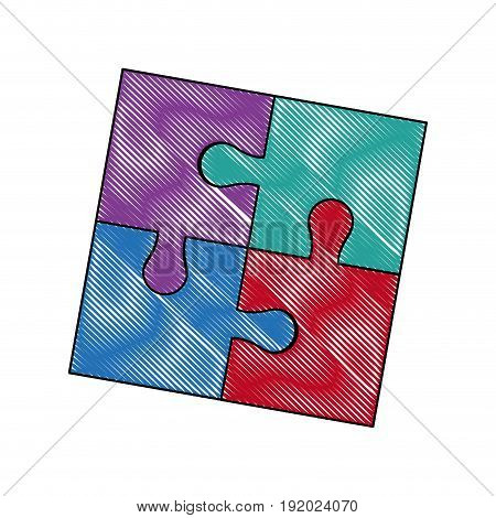parts of paper puzzles business concept layout vector illustration