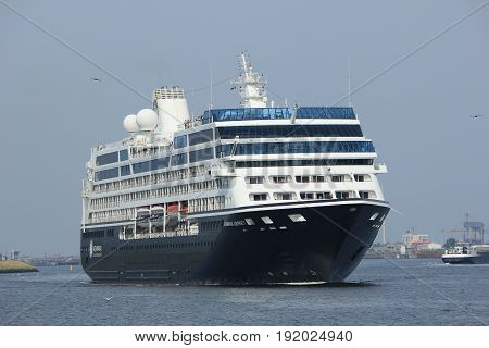 Velsen The Netherlands - June 20th 2017: Azamara Journey - Azamara Club Cruises on North Sea Channel towards Amsterdam Cruise terminal