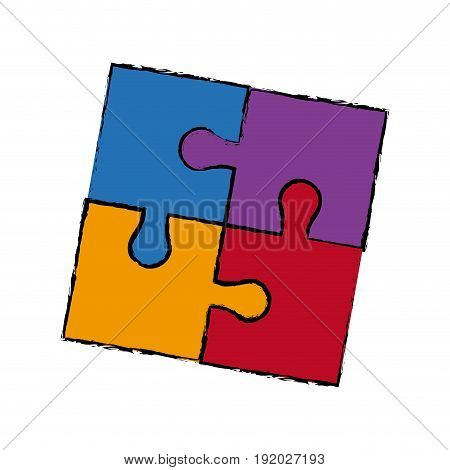 parts of paper puzzles business concept layout vector illustration