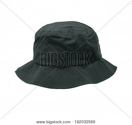 Blank bucket hat color black on white background