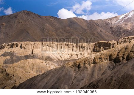 Moonland in evening light, Ladakh, India. Soft focus