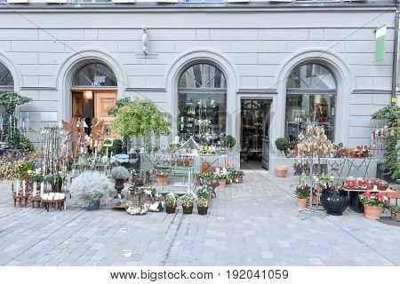 Flower Shop Of St. Gallen In Switzerland