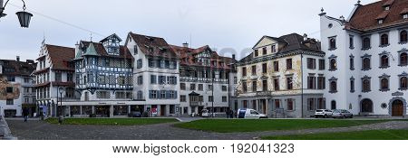 Central Square At The Old Town Of St. Gallen