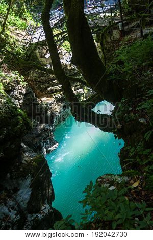 Martvil Canyon, Georgia, Kutaisi. River, Lakes, Waterfalls.