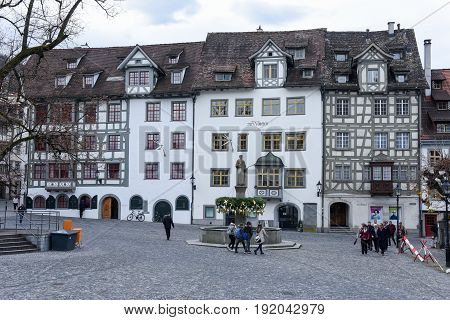 Central Square At The Old Town Of St. Gallen